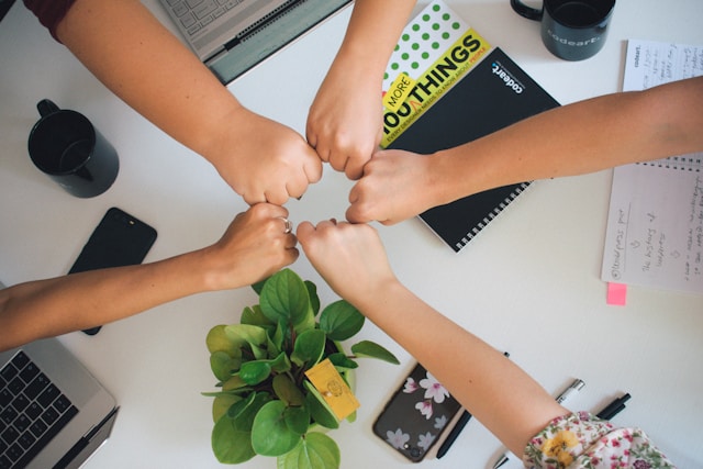 working together